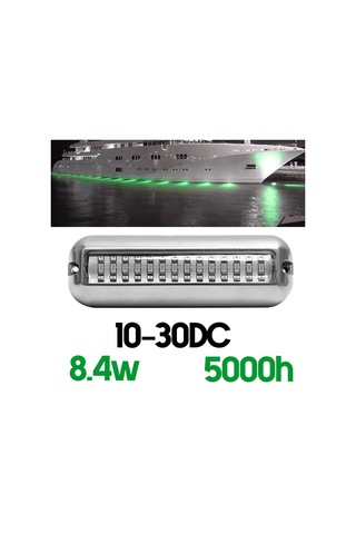 Led Bot Işığı, 42 Led Suya Dayanıklı 316 Paslanmaz Çelik Su Altı Işığı Yat Botu Arkası Pontoons Havuz İçin Yeşil Işık