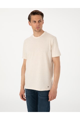 Pierre Cardin Erkek Bej Tişört 50303857-vr011 Bej