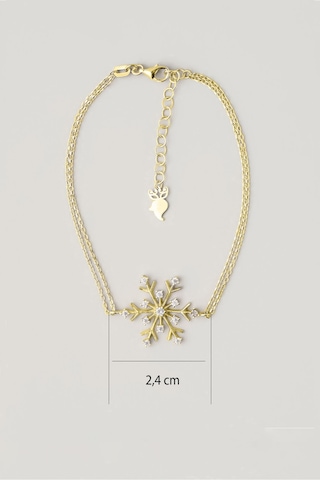So Chic Karlar Diyarı 18 Ayar Sarı Altın Kaplama 20 Cm Gümüş Bileklik Sarı