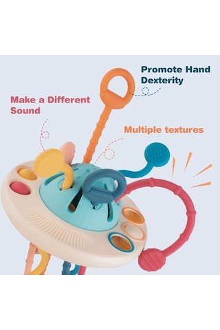 6-12 Ay Bebek Duyusal Montessori Silikon Oyuncak, 12-18 Ay Seyahat Çekme Ipli Oyuncak, Ince Motor Becerisini Geliştirme, 1 Yaş Için Çok Duyusal Aktivite Oyuncak, Doğum Günü Hediyes 20241015