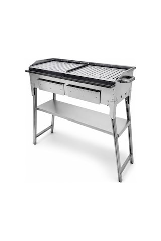 Büyük Mangal Yağ Kanallı Izgara 35x90 Yağdaklıklı Üst Izgara 90 Cm Yükseklik Çok Renkli