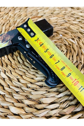 Akrep Desenli Düğmeli Mini Otomatik Kamp Çakı-15 CM Siyah