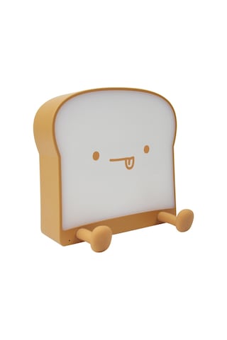 Yifomall Usb Şarjlı 1200mah Tost Şekilli Gece Lambası - Çift Taraflı Işık, Telefon Tutucu, Yatak Odası Dekoru Sıcak Beyaz