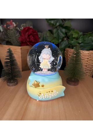 Angel Melek Kar Küresi Işıklı Ve Müzikli - S