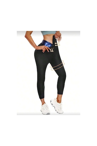 Fit Women Yüksek Bel Agraflı Tayt 4409 Siyah