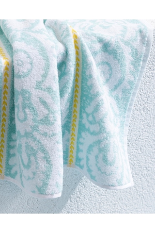 Madame Coco Herbert %100 Pamuk Plaj Havlusu - Turkuaz - 70x150 Cm Hvlu0000000226