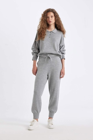 Defacto Jogger Triko Pantolon Cepli Basic Düz Beli Lastik Bağcıklı R1701AZ24WNGR211 Gri