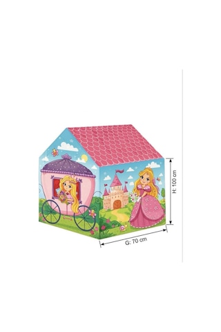 Prenses Ve Unicorn Temalı 100x70cm Kolay Kurulum Dayanıklı Çocuk Oyun Çadırı Çok Renkli