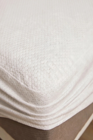 Elovias Sıvı Geçirmez Fitted Bazalı Honeycomb Desenli Yatak Alezi Nefes Alan Microfiber Yatak Koruyucu Alez Beyaz Tek Kişilik - Çift Kişilik