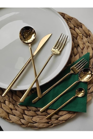 Arow Milano Lüx 36 Parça Gold Çatal Kaşık Bıçak Takımı DC.TR-3701-G
