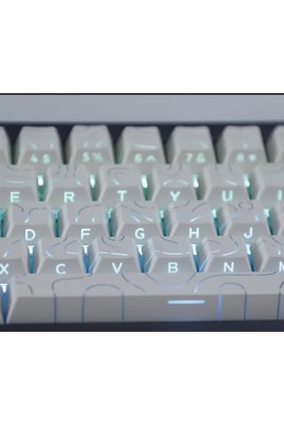 Mekanik Klavye Tuş Takımı-pbt Çift Baskı Keycap Seti- Çizgi Desenli 97 Tuşlu -beyaz Tuş Takımı