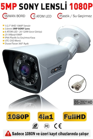 DS-2021HD IDS - 5MP SONY LENSLİ 1080P FULLHD AHD 4IN1 GÜVENLİK KAMERASI DS-2021HD IDS - 5MP SONY LENSLİ 1080P FULLHD AHD 4IN1 GÜVENLİK KAMERASI
