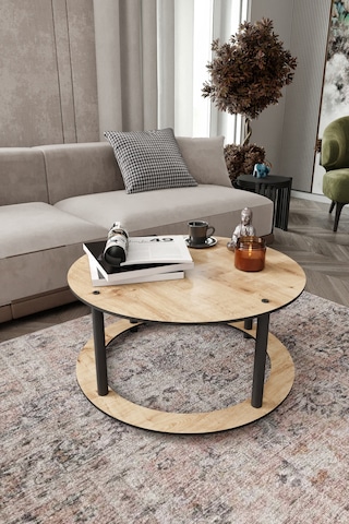 Hole Masivo Orta Sehpa R:70 Cm Yuvarlak Safir Meşe Meşe Hole Masivo Orta Sehpa R:70 Cm Yuvarlak Safir Meşe Meşe