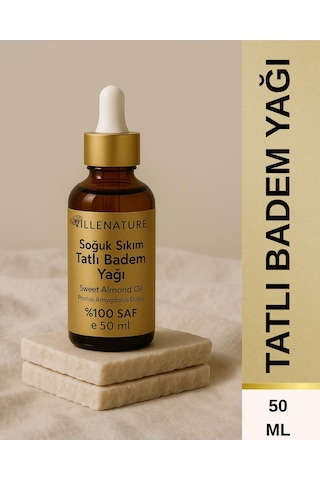 Villenature Soğuk Sıkım Tatlı Badem Yağı Sweet Almond Oil Prunus Amygdalus Dulcis 50 Ml
