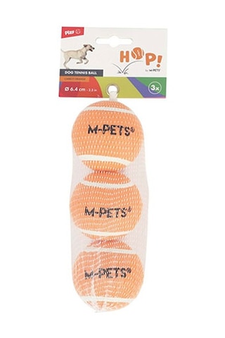 M-pets Hop Tenis Topu Köpek Oyuncağı Turuncu 3lü 6,4 Cm 244-50054.02