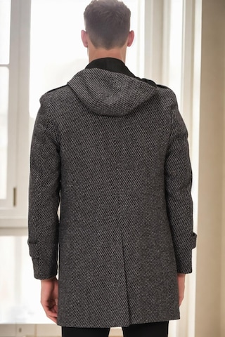Plt9334 Dewberry Erkek Palto-desenli Gri Desenli Gri