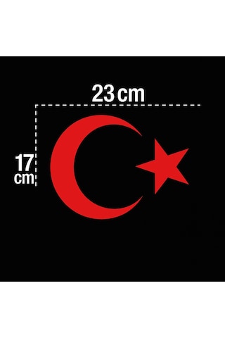 Türk Bayrağı Oto Sticker Kırmızı 23x17 Cm Renk