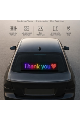 Led Matrix Piksel Panel Işığı Usb Uygulama Kontrollü Kaydırmalı Yazı Ekranı