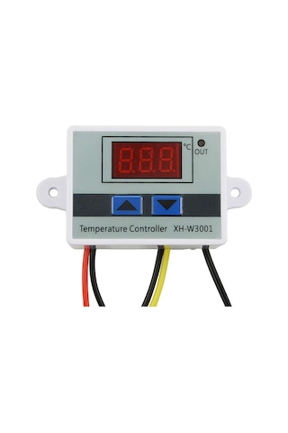 Teltree Xh-w3001 Dijital Mikroişlemci Sıcaklık Kontrol Cihazı, Led Ekranlı, Isıtma/soğutma Modu, -50 C 110 C Aralığı, 24v, Su Geçirmez Sensörlü Beyaz