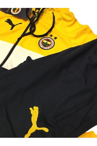 Kısmetsepeti Çocuk 6-16 Yaş Arası Içi Pamuklu Dışı Rüzgar Geçirmez Kumaş Eşofman Takım Sarı Renk