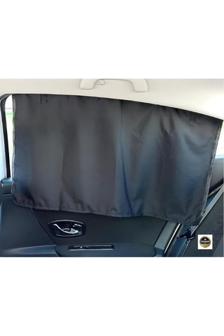 Opel Astra L 2022-2025 İle Uyumlu Oto Güneşlik Yan Cam Perde, 2 Adet, Cırtlı, Siyah, 77x45cm