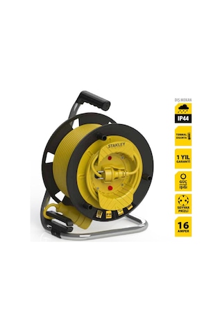 Stanley ST-G-3515+2 Makaralı Kablo 35 Mt, 3x1.5mm, 1 Prizli, IP44