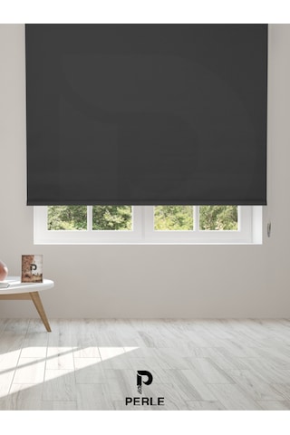Br Perle Home Antrasit Rengi Düz Mekanize Stor Perde Yüksek Kalite Metropol Serisi Antrasit
