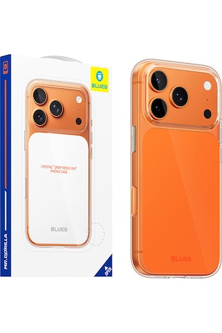 Apple Uyumlu iPhone 17 Pro Max Magsafe Şeffaf Sararma Karşıtı Manyetik Kılıf Crystal Drop Resistant Turuncu