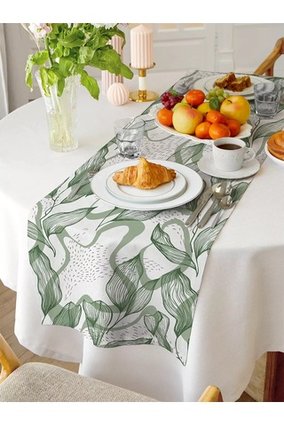 Loveme Masa İçin 40x140 Rogoşka실크 Runners 201351637 Yeşil