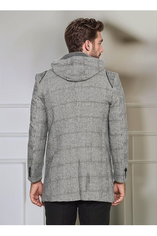 Plt9335 Dewberry Erkek Palto-ekose Gri Ekose Gri