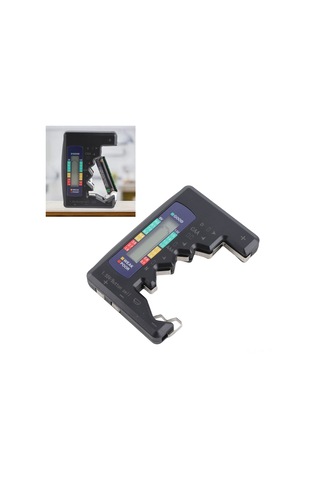 Vkemall Siyah Dijital Pil Test Cihazı - C/d/9v/aa/aaa/1.5v Li-pil Göstergesi, Lcd Ekranlı Pil Gücü Tespit Aleti