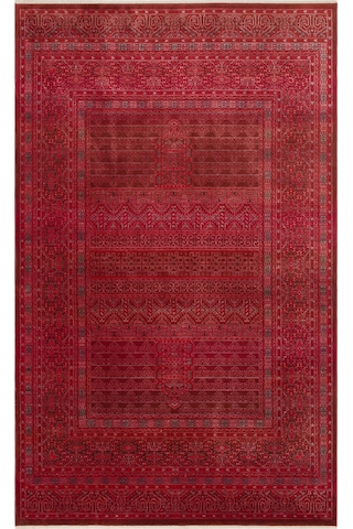 Eko Halı Pietra Pta 17 Red Sıcak Renk Tonlarını Etnik Desenlerle Buluşturan Yumuşak Tuşeli Salon Halısı Oturma Odası Halısı Mutfak Halısı Modern Makine Halısı Kırmızı