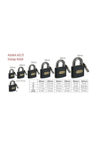 Kale Asma Kilit Gri 32
