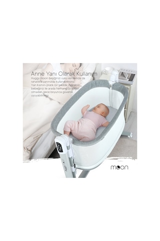 Huggy Moon Oyun Parkına Dönüşebilen Anne Yanı Elektrikli Beşik