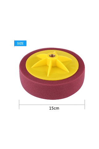 Tenfowee 15cm/6" M14 Vida Delikli Araba Cila-pasta-parlaklık Spreyi, Yıkama Üzerine Yeniden Kullanılabilir 3 Renkli Siyah+sarı+bordo Profesyonel Sponge Disk Seti