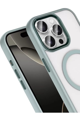 Joko Apple Uyumlu iPhone 15 Pro Max Terea Magsafe Kapak - Gri -