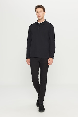 AC&Co / Altınyıldız Classics Erkek Sıyah %100 Pamuk Standart Fit Normal Kesim Polo Yaka Sweatshirt Siyah