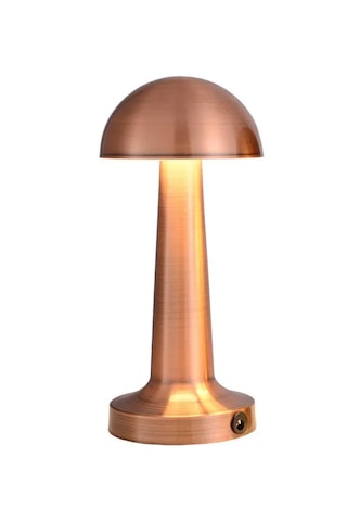 Mantar Model Retro Masa Lambası Rosegold Bakır Dimmerli Şarjlı