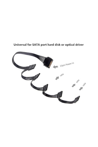 Molex Sata To 5X Power 15 Pin 4977P Güç Çoklayıcı Kablosu Disk Hd