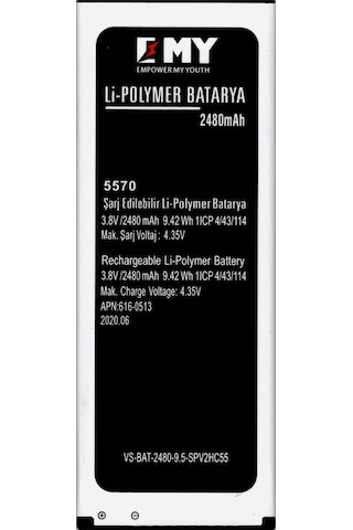 Vestel Venus V3 5570 Uyumlu Emy Batarya