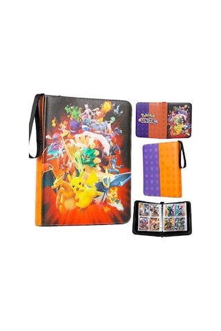 Hfambition Pokemon Kartları İçin Taşınabilir 400 Kartlı Koleksiyon Kutusu - 50 Sayfa 4 Cepli, Pu+eva Malzeme, Sağlama Ve Düzenleme Özelliği Çok Renkli