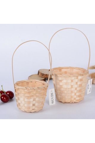 Xiaaokeji 18 Adet Bambu Örgü Sepet Ev Depolama Sepeti Bitki Kutusu-s Kahverengi