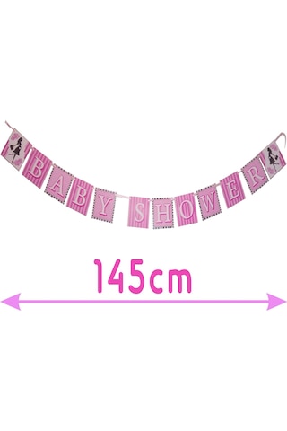Kız Baby Shower Tabak Bardak Peçeteli Balonlu Parti Paketi Seti