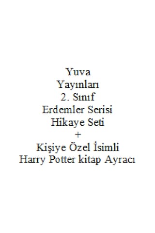 2. Sınıf Hikaye Kitabı Seti Yuva Yayınları Erdemler Serisi + Kişiye Özel İsimli Harry Potter Kitap Ayracı