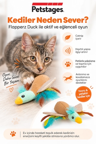 Petstages Flapperz Duck Catnipli Kedi Oyuncağı Peluş