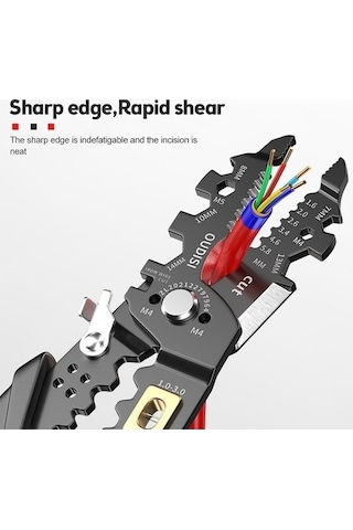 Fastbuy Yüksek Kaliteli 25 Fonksiyonlu Elektrikçi Kablo Sıyırma Makinesi - Siyah, Pratik Alet