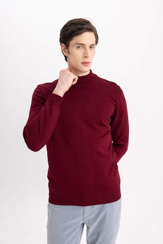 Defacto Slim Fit Dar Kesim Kazak B7851axnsbr45 Bordo
