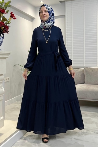 Rabia Şamlı Asil Lacivert Elbise Lacivert