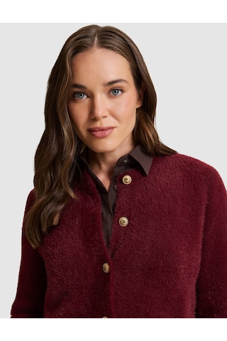 Pierre Cardin Bordo Crop Top Triko Hırka 50331252 Vr014