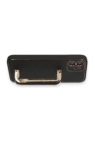 Gld-spt- Newface Apple Uyumlu iPhone 12 Kılıf Coco Elit Kapak - Siyah